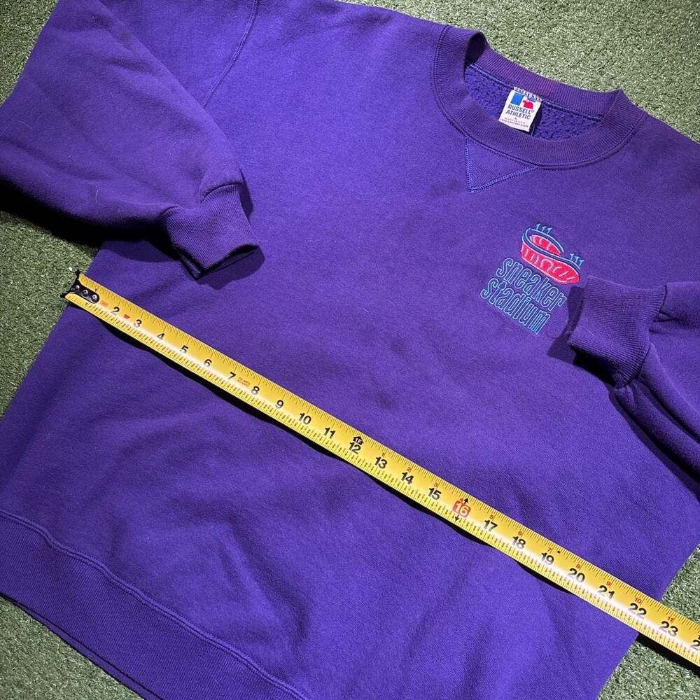 Vintage 90s Russell Athletic Sneaker Stadium Embroidered Crewneck Sweatshirt - Picture 6 of 7